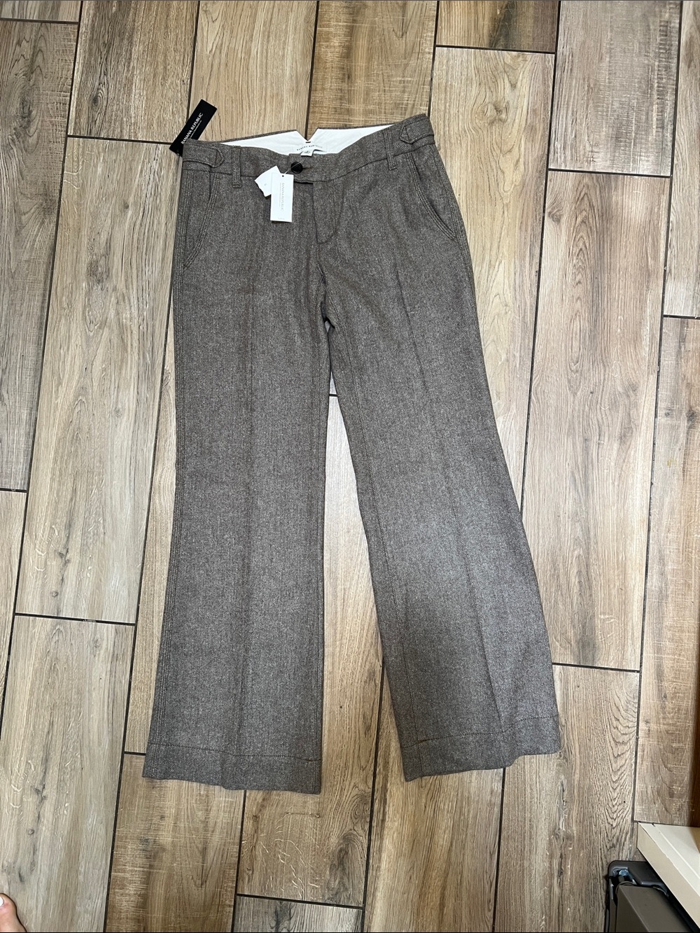Banana Republic Brown Wide-Leg Wool blend Trousers